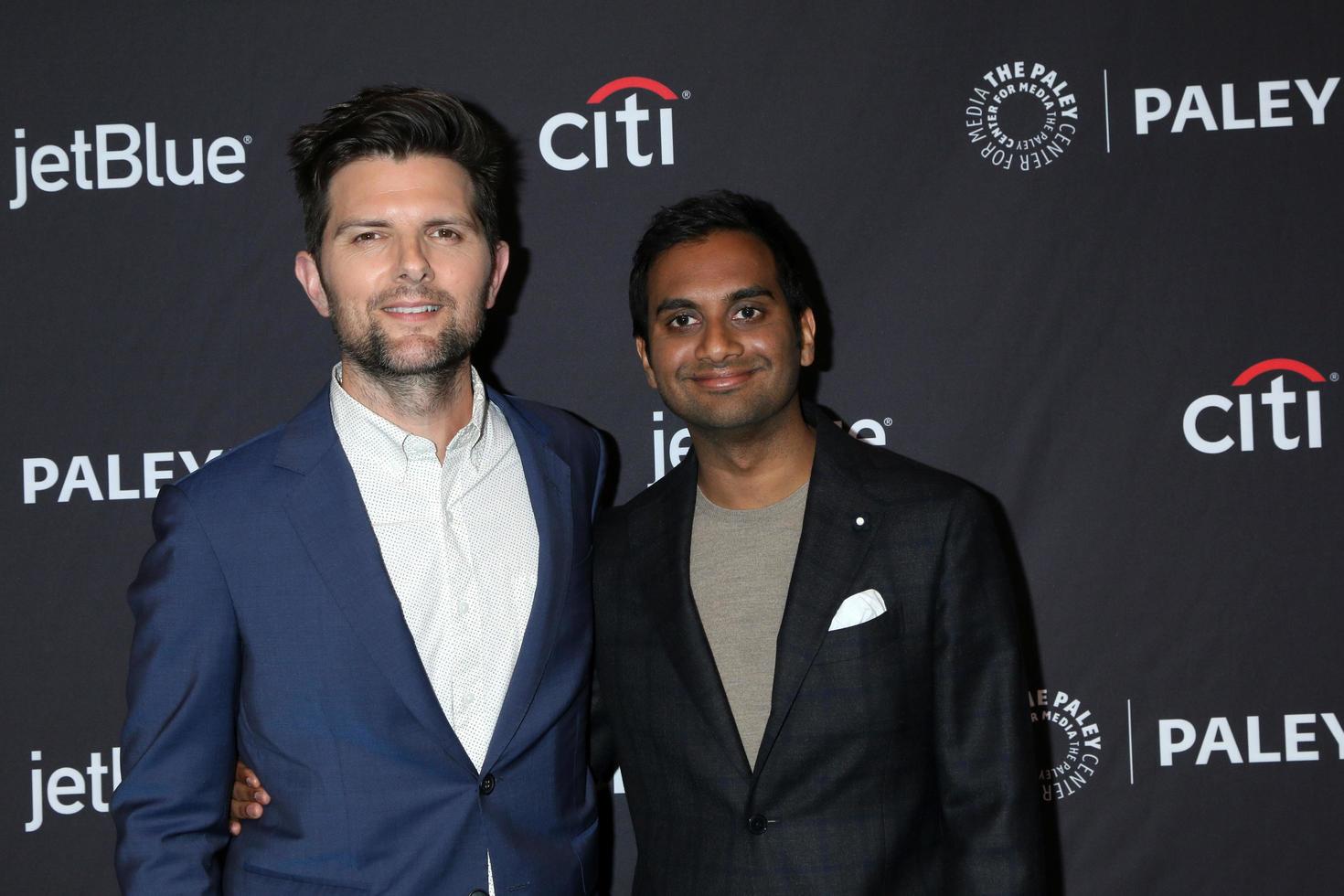 LOS ANGELES  MAR 21, Adam Scott, Aziz Ansari at the PaleyFest   Parks and Recreation 10th Anniversary Reunion at the Dolby Theater on March 21, 2019 in Los Angeles, CA photo
