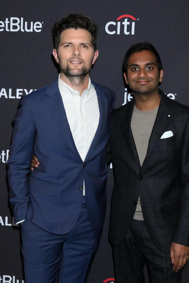 LOS ANGELES  MAR 21, Adam Scott, Aziz Ansari at the PaleyFest   Parks and Recreation 10th Anniversary Reunion at the Dolby Theater on March 21, 2019 in Los Angeles, CA photo