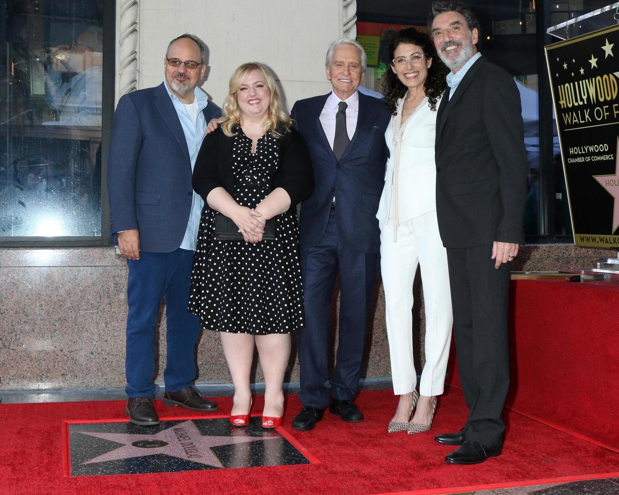 LOS ANGELES  NOV 6, Al Higgins, Sarah Baker, Michael Douglas, Lisa Edelstein, Chuck Lorre at the Michael Douglas Star Ceremony on the Hollywood Walk of Fame on November 6, 2018 in Los Angeles, CA photo