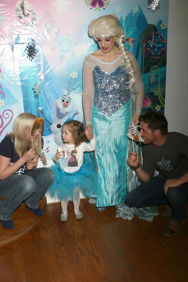 LOS ANGELES  NOV 26, Adrienne Frantz, Amelie Bailey, Elsa Impersonator, Scott Bailey at the Amelie Bailey 2nd Birthday Party at Private Residence on November 26, 2017 in Studio City, CA photo