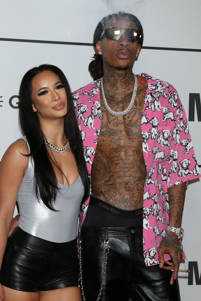LOS ANGELES FEB 9, Aimee Aguilar, Wiz Khalifa at the Merging Vets and  Players Charity Super