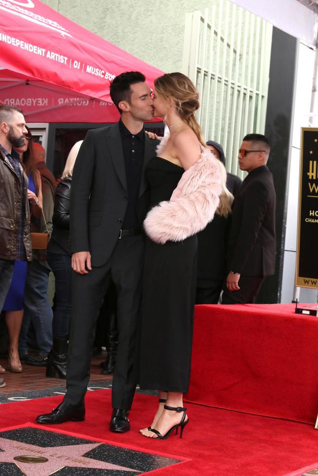 LOS ANGELES  FEB 10, Adam Levine, Behati Prinsloo at the Adam Levine Hollywood Walk of Fame Star Ceremony at Musicians Institute on February 10, 2017 in Los Angeles, CA photo