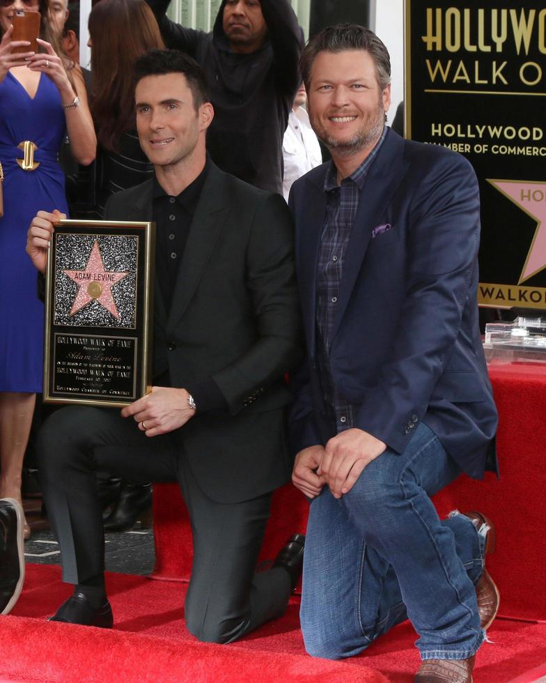 LOS ANGELES  FEB 10, Adam Levine, Blake Shelton at the Adam Levine Hollywood Walk of Fame Star Ceremony at Musicians Institute on February 10, 2017 in Los Angeles, CA photo