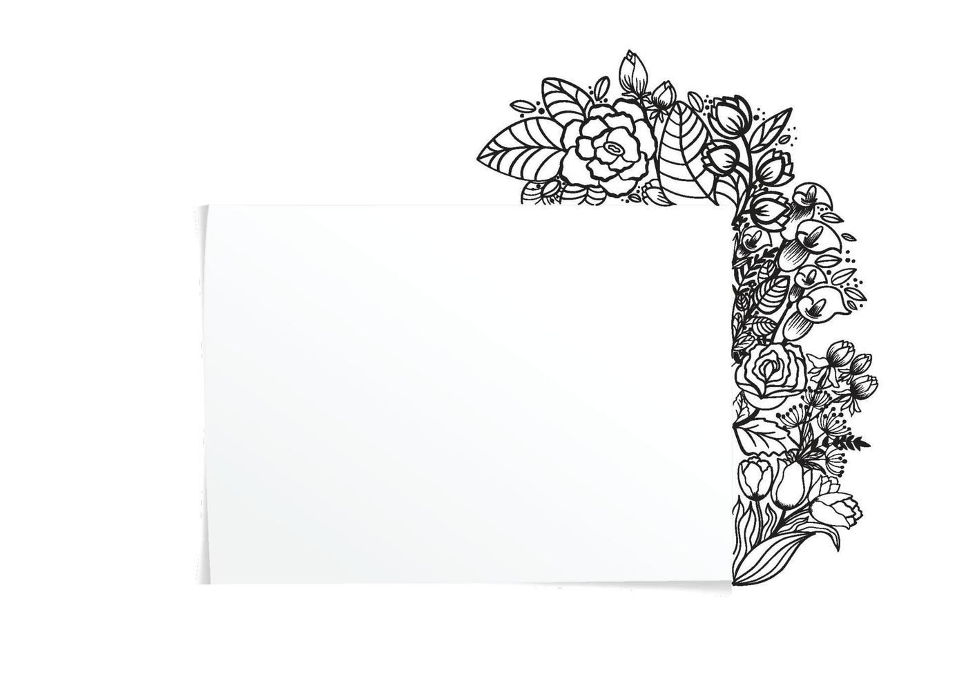 Beautiful grey floral frame. For your products design. Postcards, greeting cards and invitations for birthday, wedding, Valentine's day, party. Vector illustration.