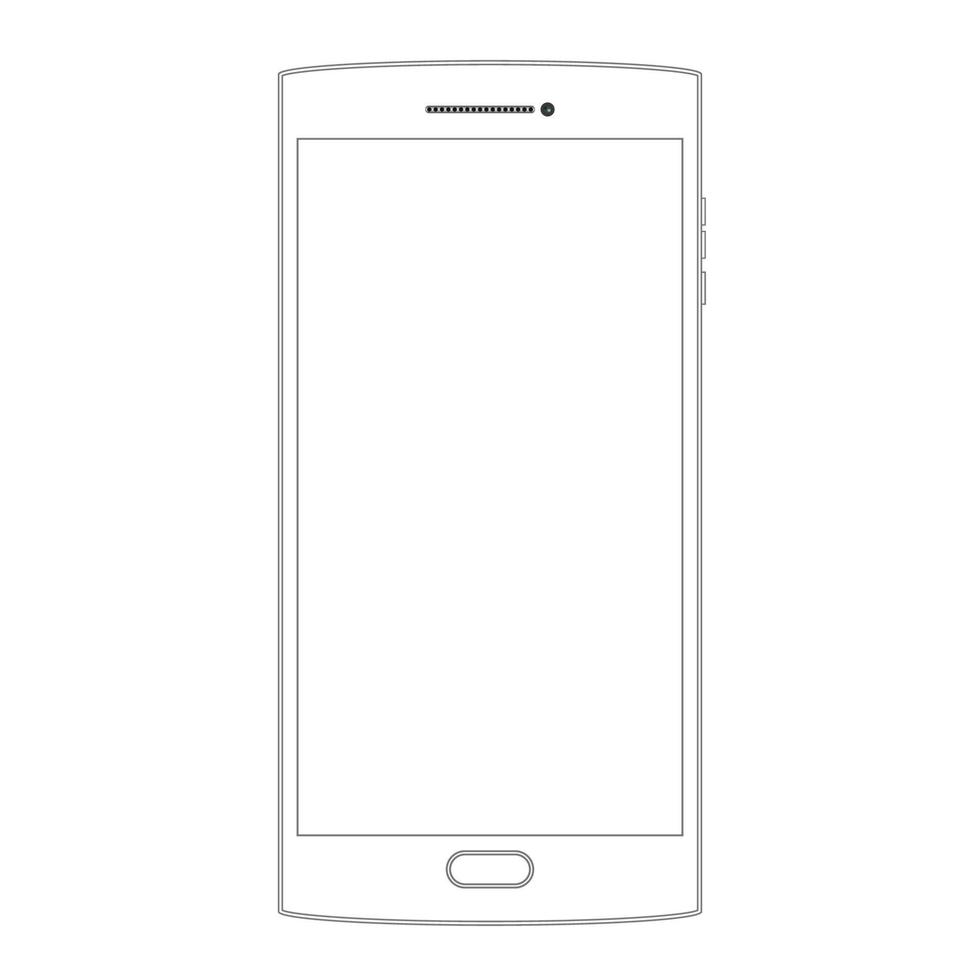 Outline drawing smartphone. Outline Dialogue Icon isolated on grey background. Line Chat symbol for your web site design, logo, app, UI. Editable stroke. Vector illustration. EPS10