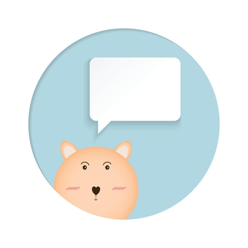 Vector cartoon character  teddy bear and white speech bubble for design. illustrator vector.