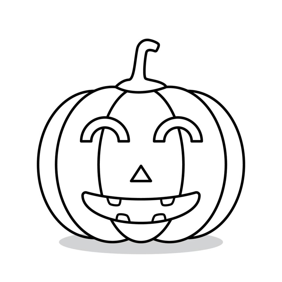 Outline halloween pumpkin. Vector Illustration.