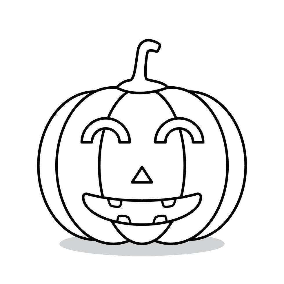 esquema de calabaza de halloween. ilustración vectorial vector