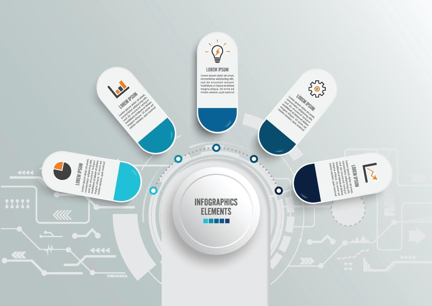 Business data visualization. Process chart. Abstract elements of graph, diagram with 5 steps, options, parts or processes. Vector business template for presentation. Creative concept for infographic.