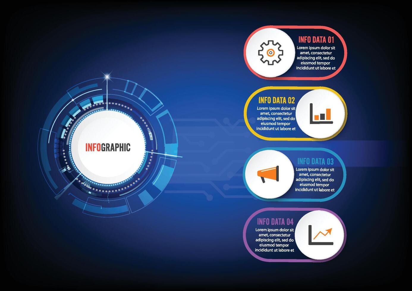 Business data visualization. Process chart. Abstract elements of graph, diagram with steps, options, parts or processes. Vector business template for presentation. Creative concept for infographic.