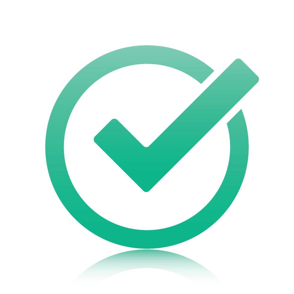 Green tick checkbox vector illustration isolated on white background