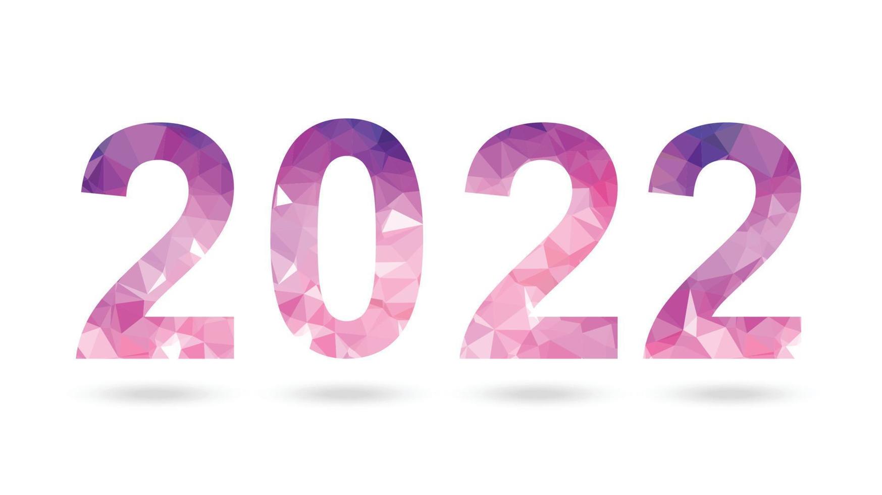 2022 pink polygon vector symbol. New Year isolated polygonal icon ...