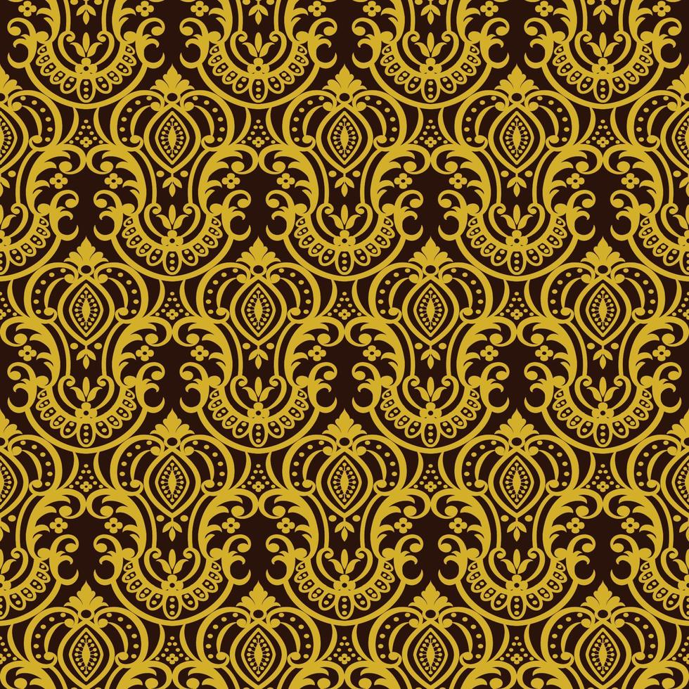 Seamless damask pattern vector
