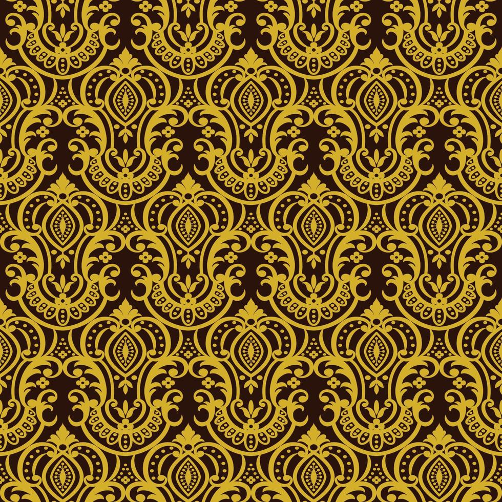 Seamless damask pattern vector