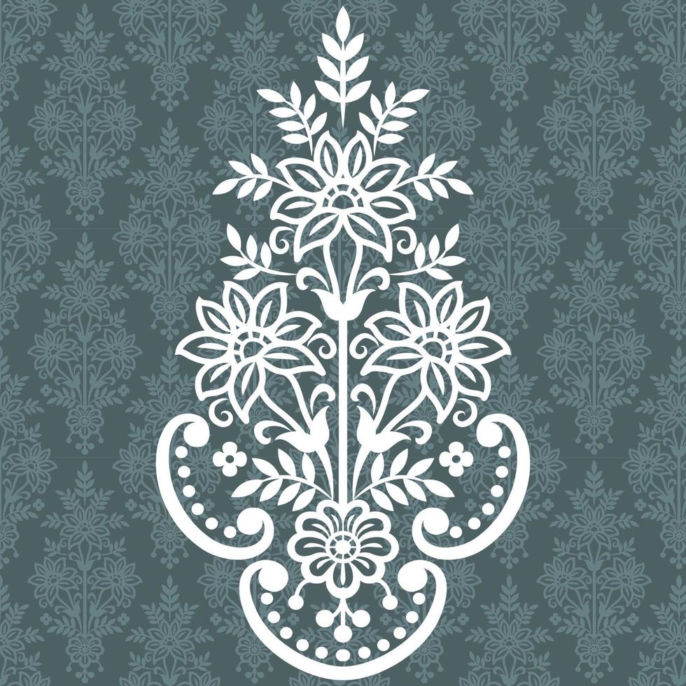 Seamless damask pattern vector