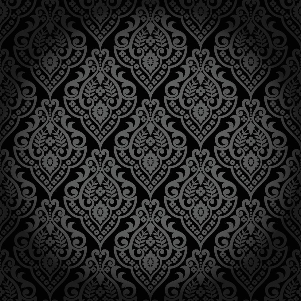 Seamless damask pattern vector
