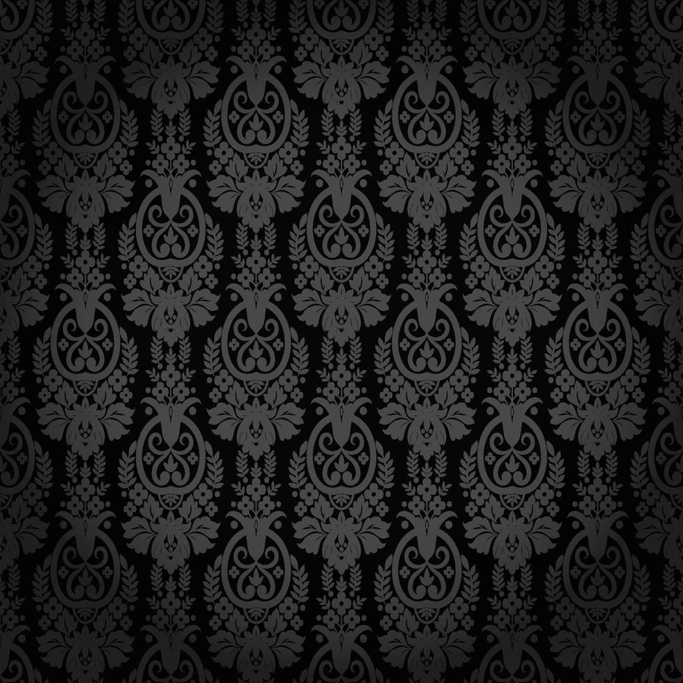 Seamless damask pattern vector