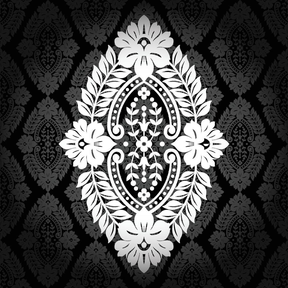 Seamless damask pattern vector