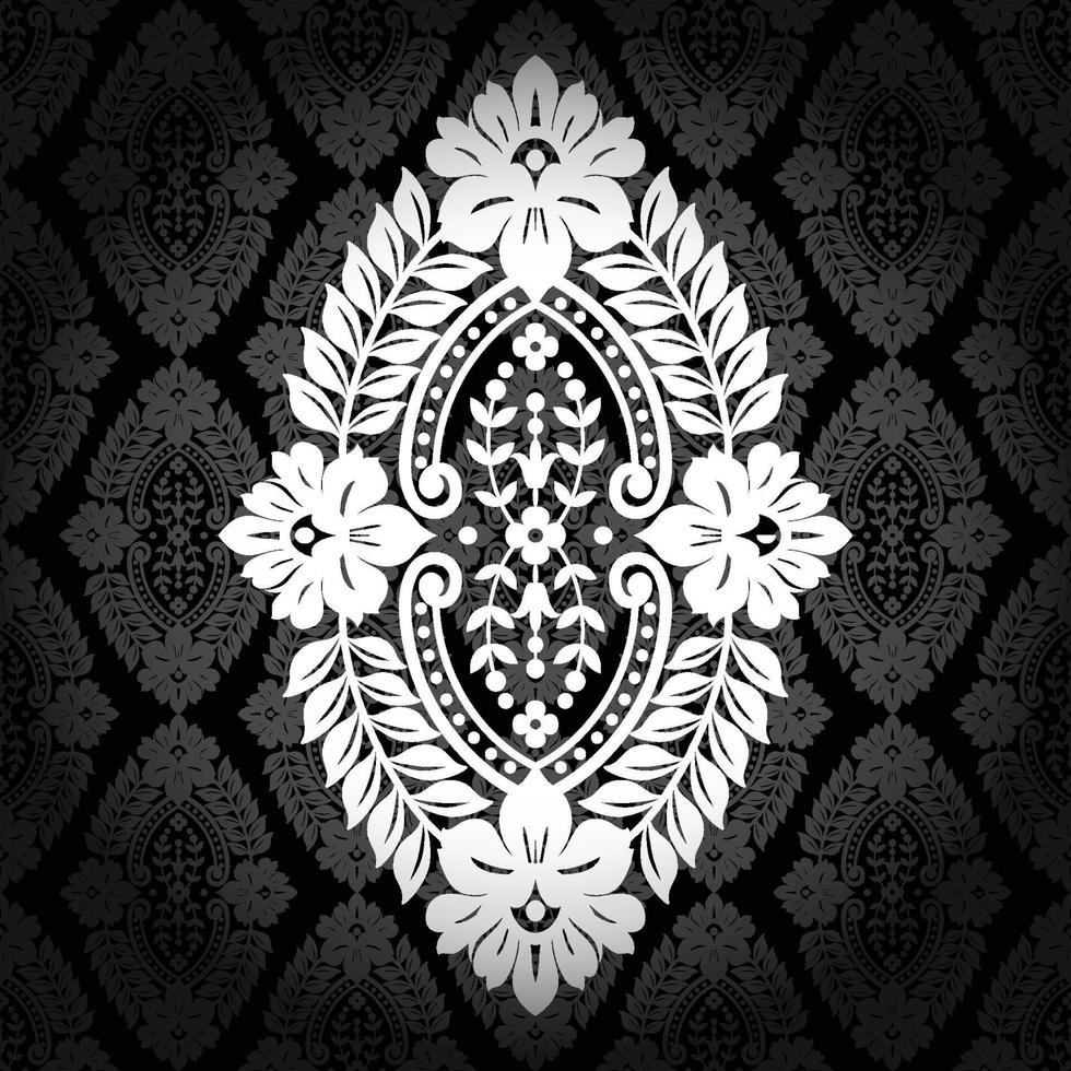 Seamless damask pattern vector