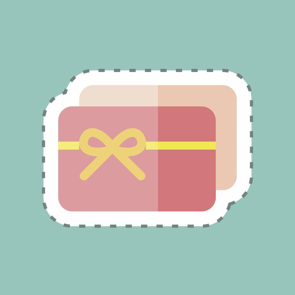 Sticker line cut Gift Card. suitable for Business symbol. simple design editable. design template vector. simple symbol illustration vector