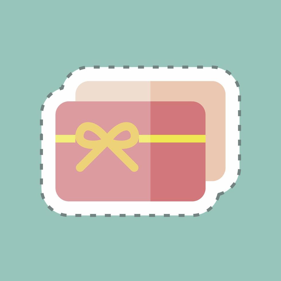 Sticker line cut Gift Card. suitable for Business symbol. simple design editable. design template vector. simple symbol illustration vector