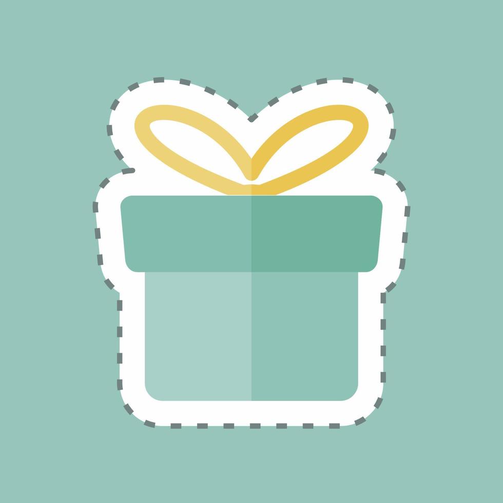 regalo de corte de línea de pegatina. adecuado para el símbolo de negocios. diseño simple editable. vector de plantilla de diseño. ilustración de símbolo simple