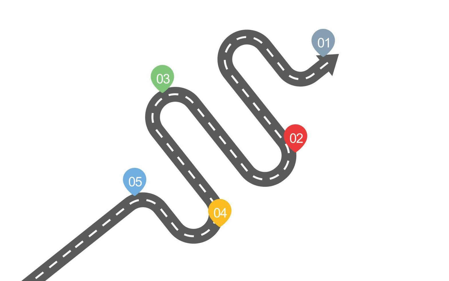 Winding road timeline concept vector