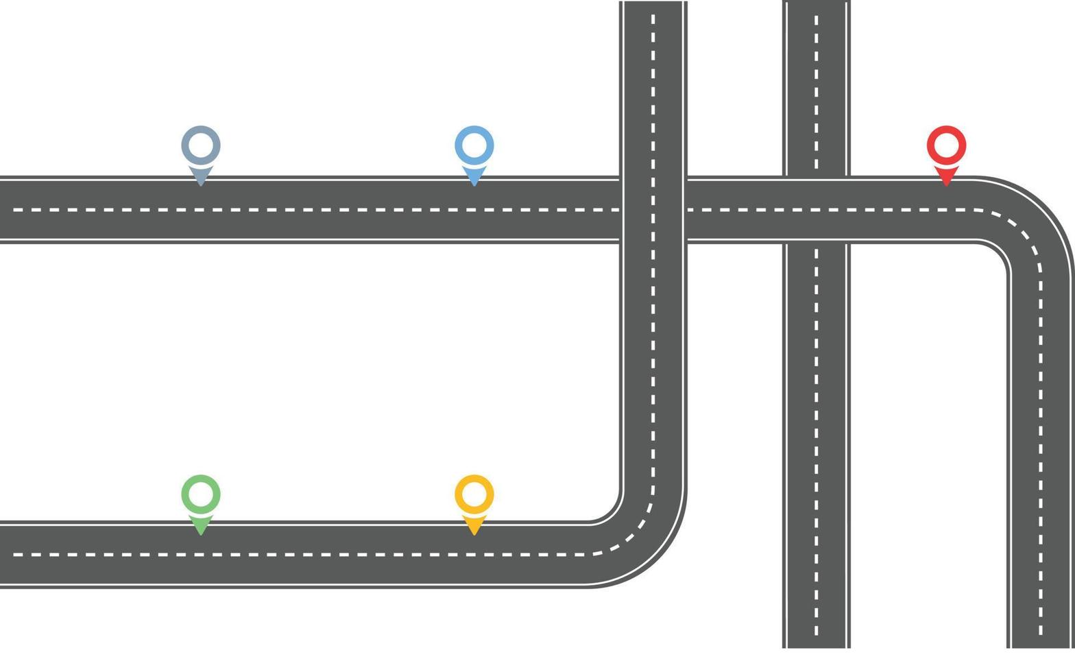 concepto de línea de tiempo de camino sinuoso vector