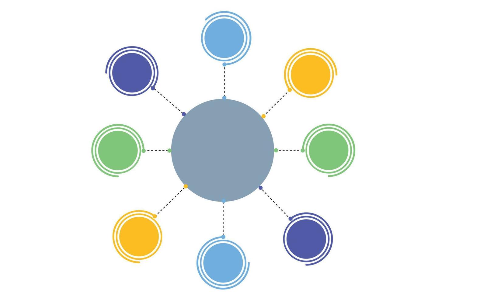 ilustración vectorial creativa de la plantilla infográfica de mapa mental aislada en un fondo transparente con lugar para su contenido. vector