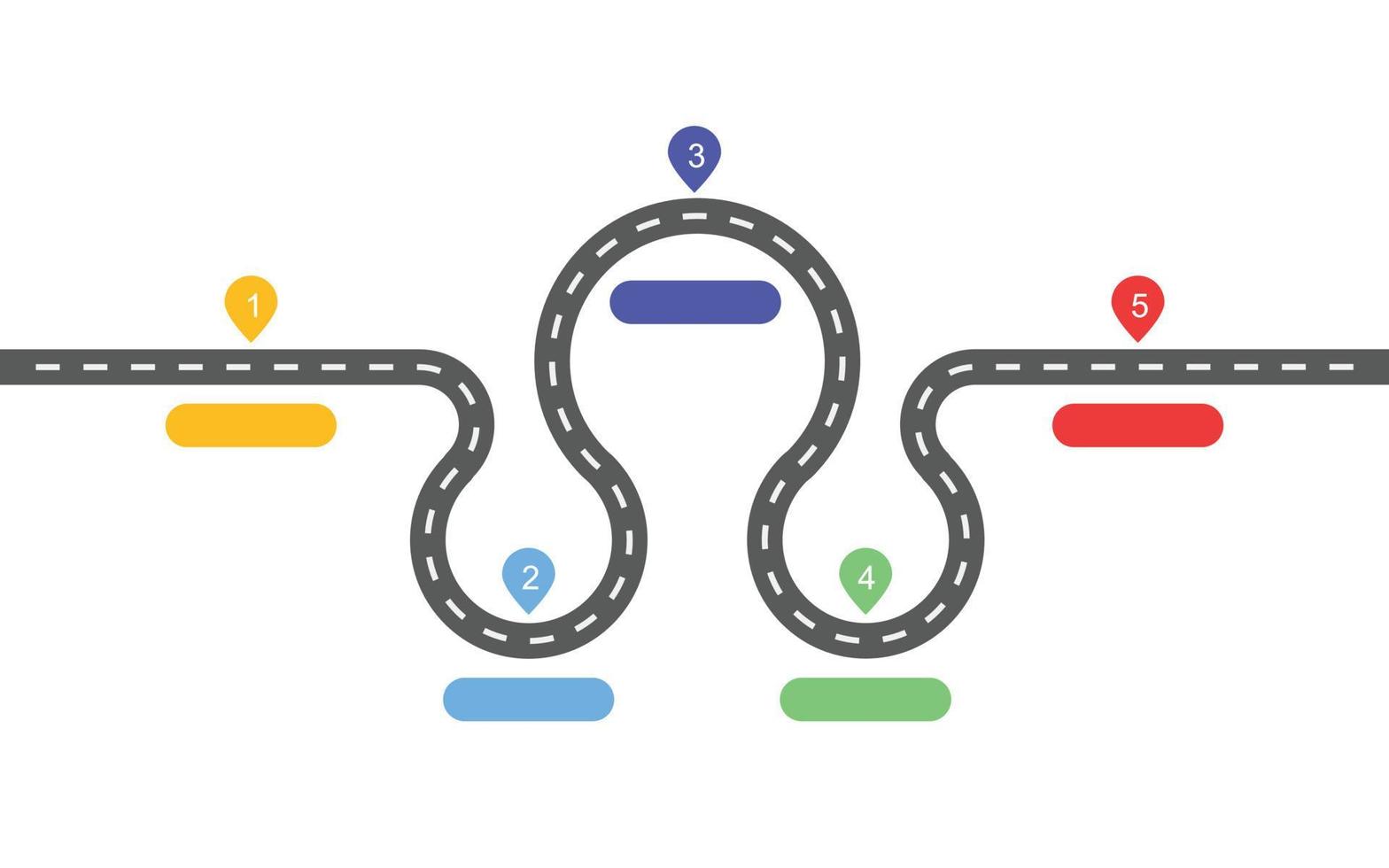 concepto de línea de tiempo de camino sinuoso vector