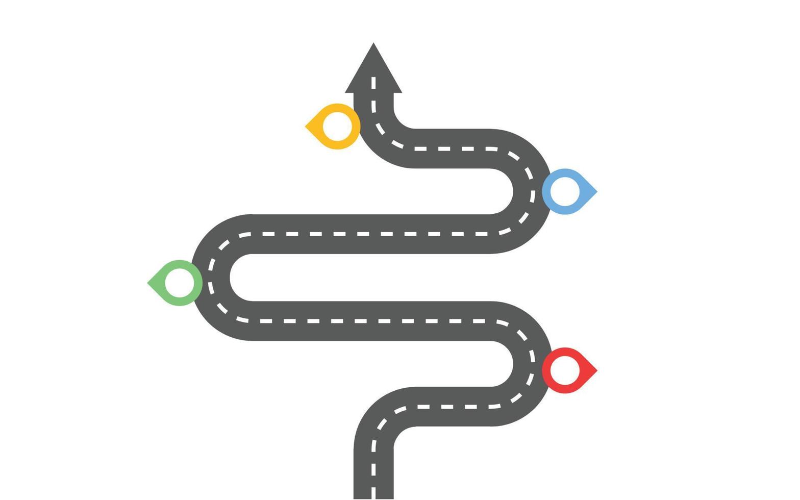 Winding road timeline concept vector