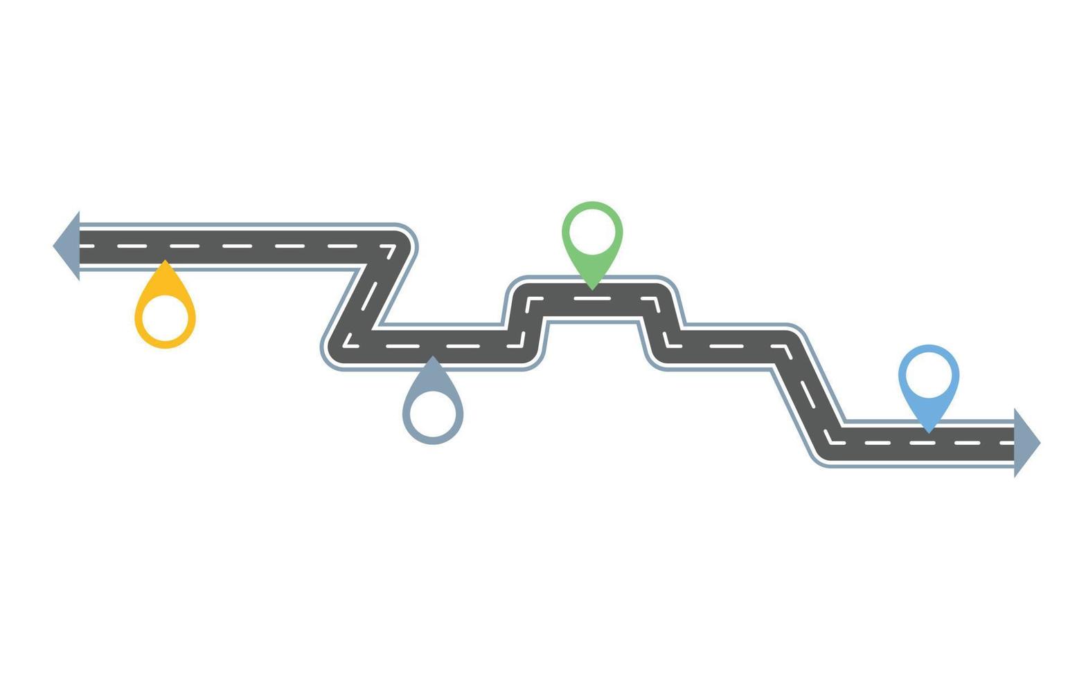 concepto de línea de tiempo de camino sinuoso vector