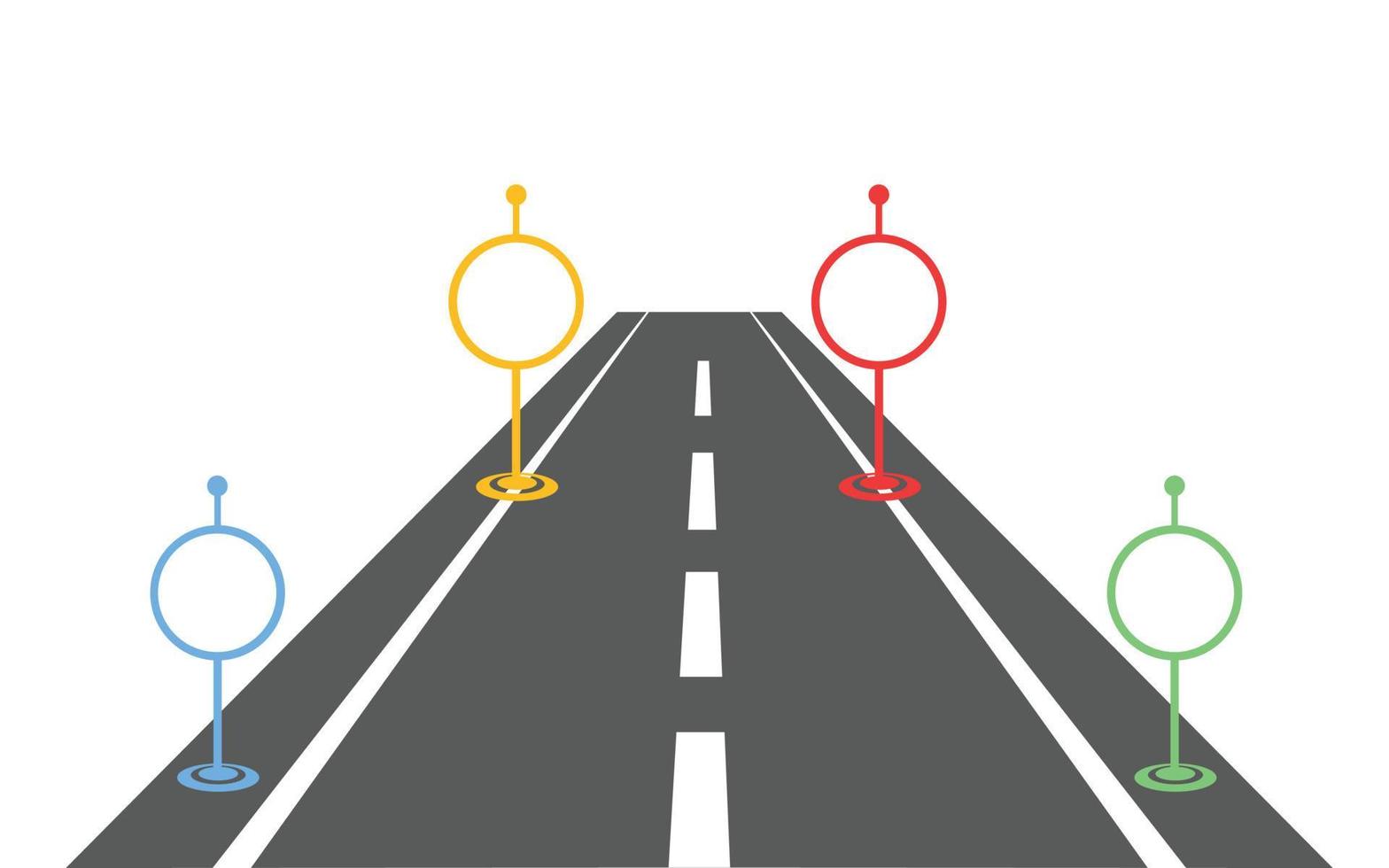 Winding road timeline concept vector