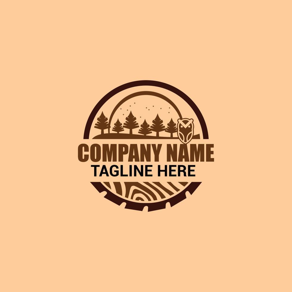 label of wood and forest badge logo simple icon design illustration vector