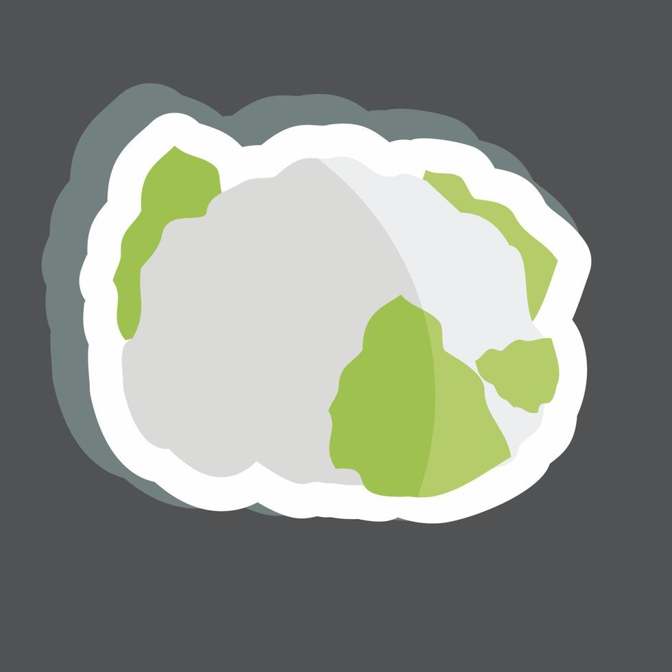 Sticker Cauliflower. suitable for Fruits and Vegetables symbol vector