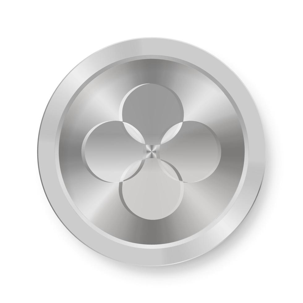 Silver coin of OKB OKEX Concept of internet cryptocurrency vector
