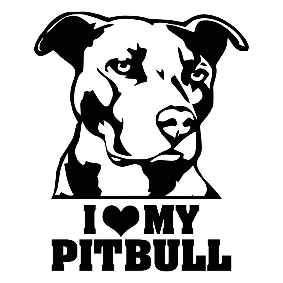 love my pitbull tshirt design vector