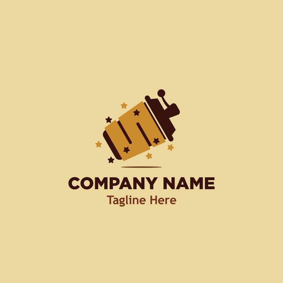 casino cup coffee logo design vector