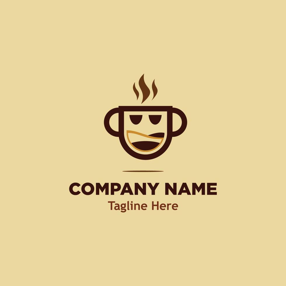 coffee face logo design vector