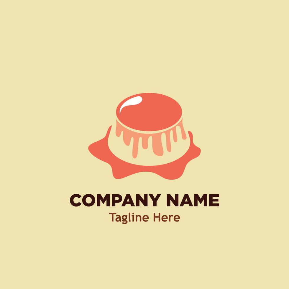 flan cake logo simple icon design illustration vector