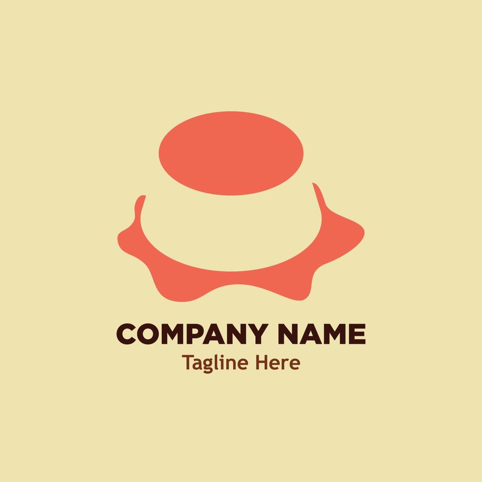flan cake logo simple icon design illustration vector