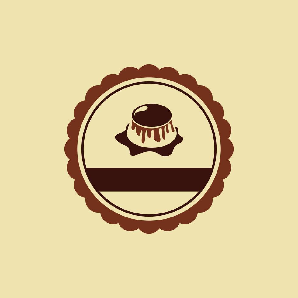 ilustración de diseño de icono simple de logotipo de pastel de flan vector