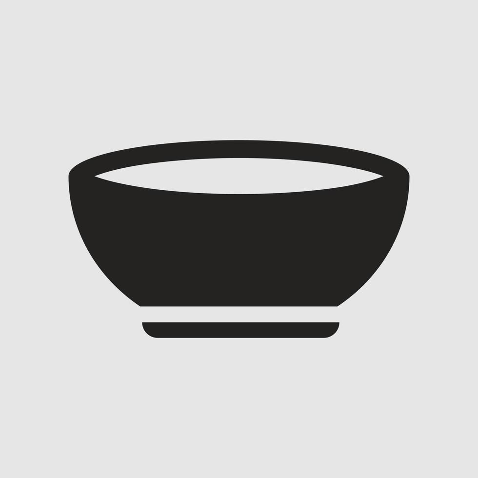 vector illustration of bowl icon for food container, restaurant.