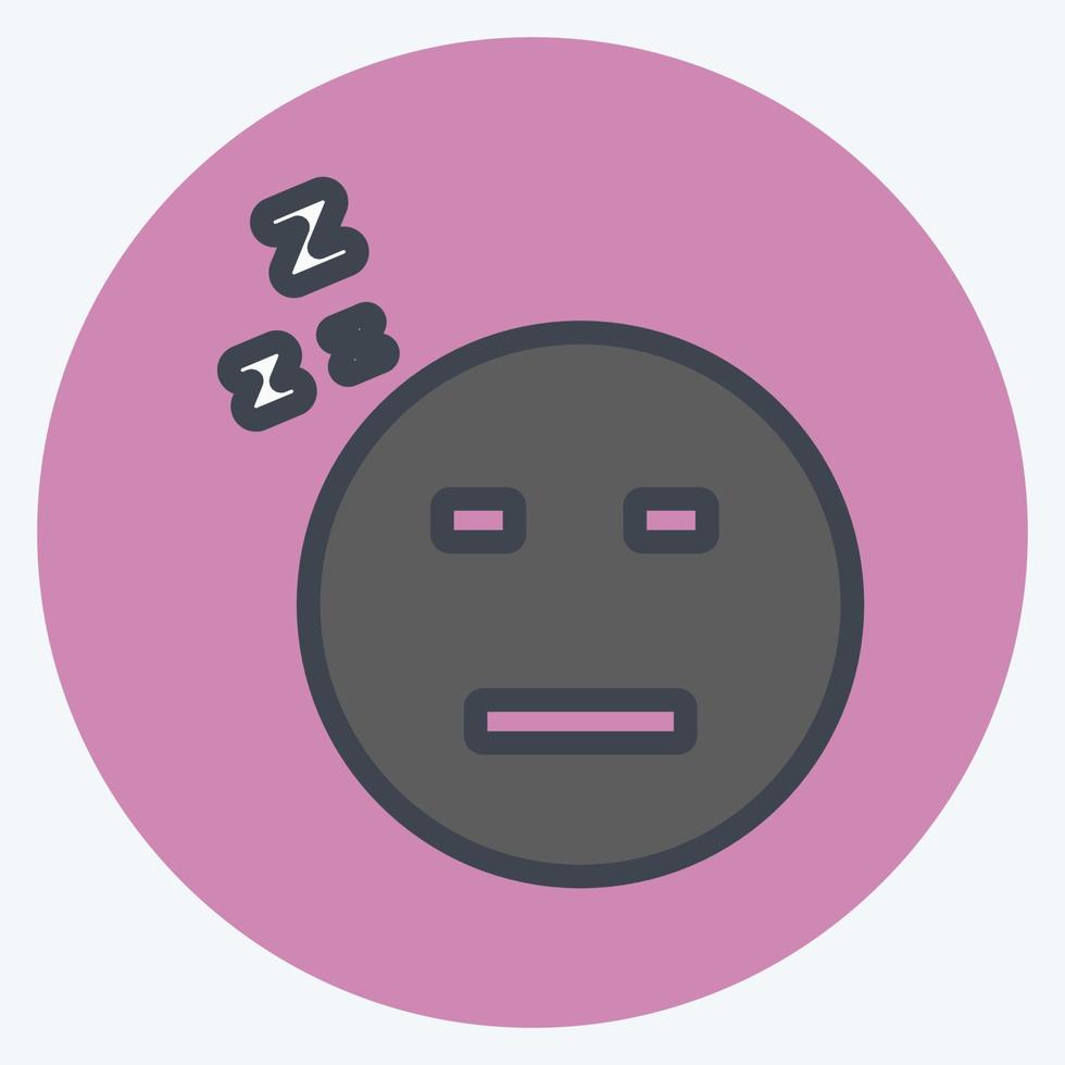 Icon Emoticon Sleepy I. suitable for Emoticon symbol. vector