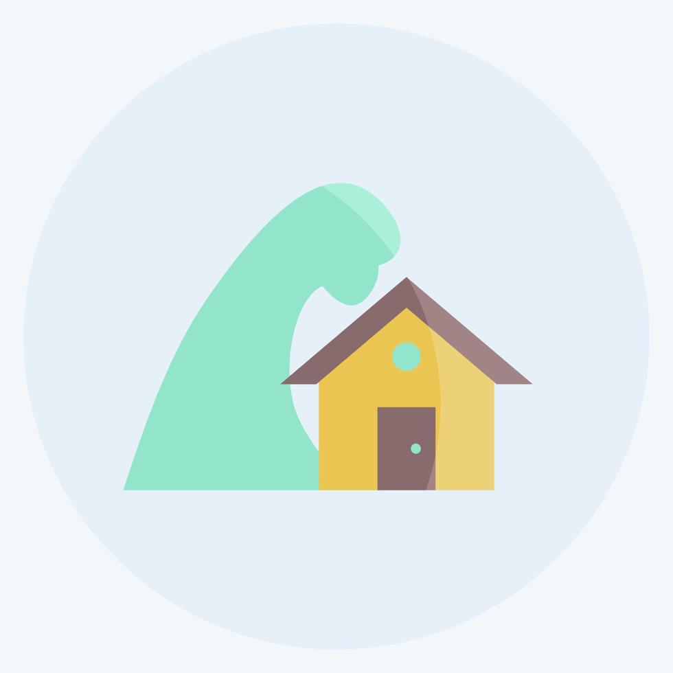 Icon Storm Hitting House. suitable for disasters symbol vector