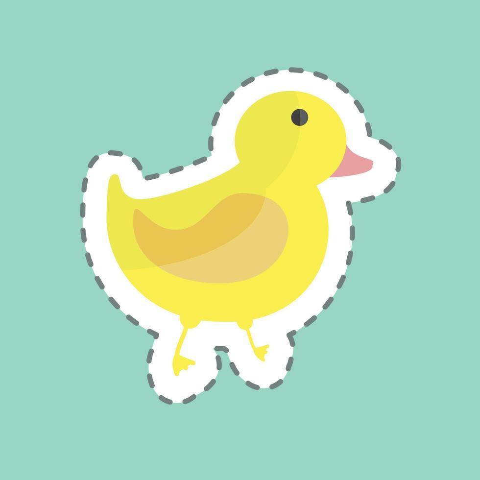 Sticker line cut Duck. suitable for animal symbol vector