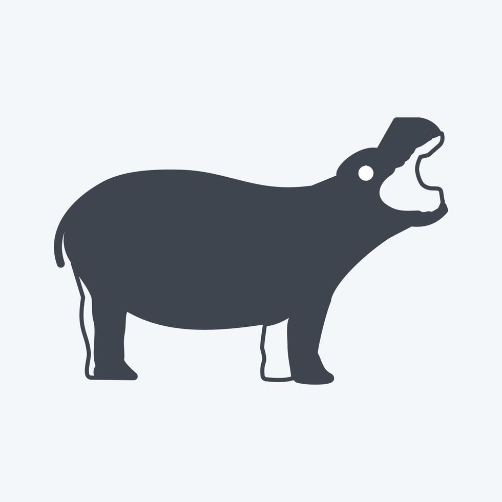 Icon Hippo. suitable for animal symbol vector