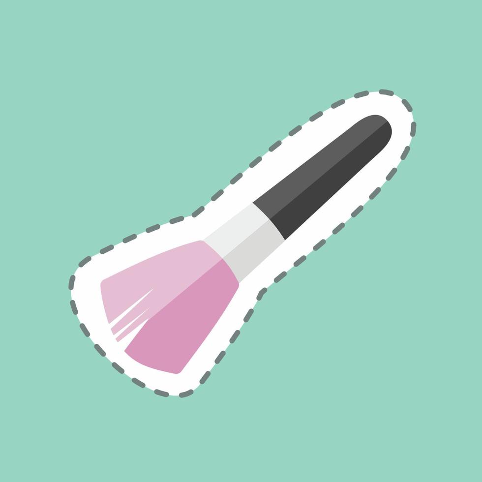 Sticker line cut Blushon Brush 2. suitable for beauty care symbol vector