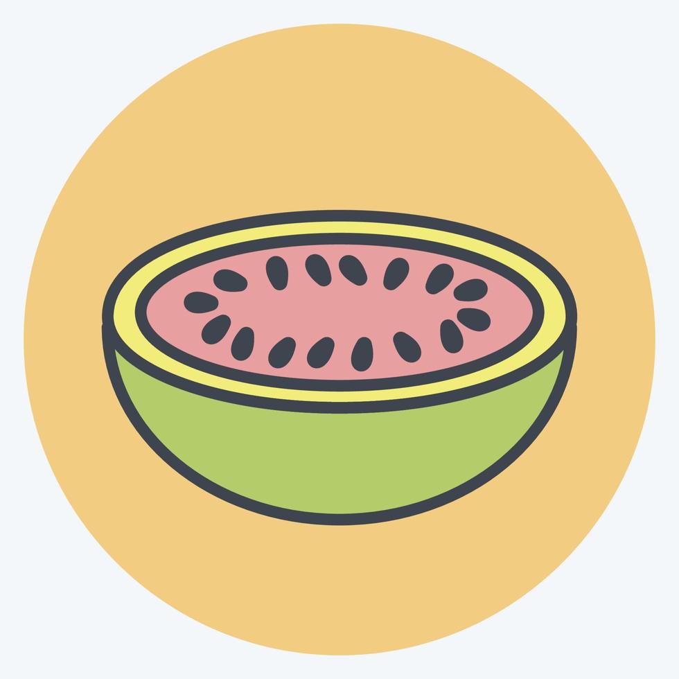 Icon Melon. suitable for Fruits and Vegetables symbol vector