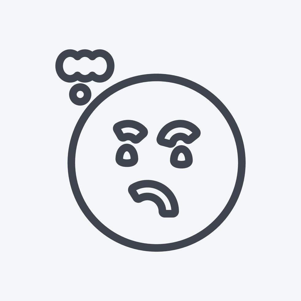 Icon Emoticon Thinking. suitable for Emoticon symbol. vector